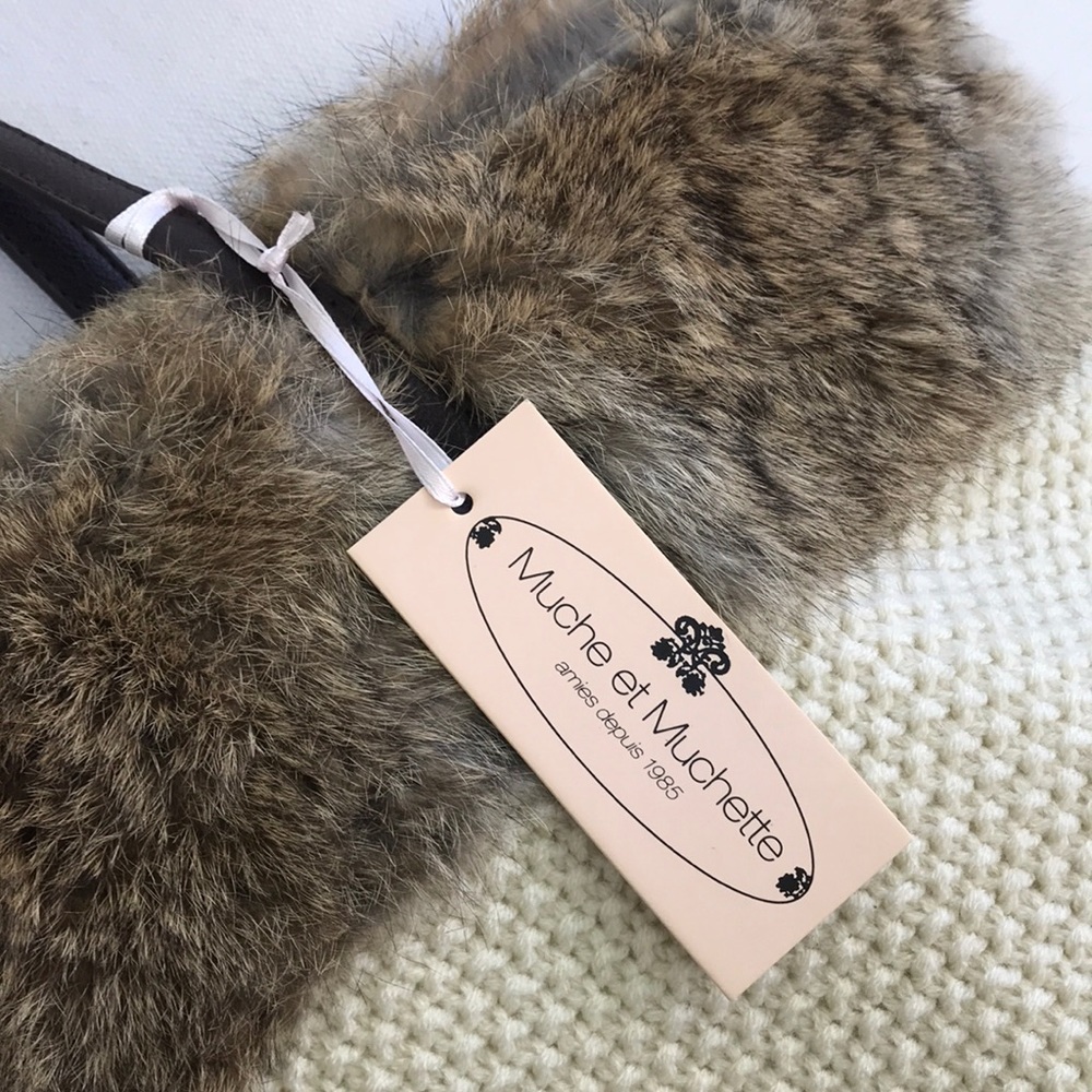 Muche et Muchette Lux Fur Trim Knit Tote